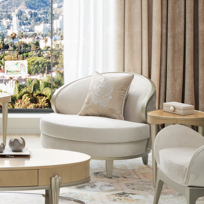 AICO Furniture - Camellia Field"Matching Chair Cornsilk"Caramel - 9090835-CNSLK-134 - GreatFurnitureDeal