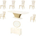 AICO Furniture - Fantosini 9 Piece Pedestal Dining Room Set in Creamy Pearl - 9091002-112-9SET - GreatFurnitureDeal