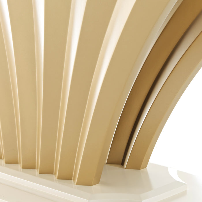 AICO Furniture - Fantosini 7 Piece Pedestal Dining Room Set in Creamy Pearl - 9091002-112-7SET - GreatFurnitureDeal