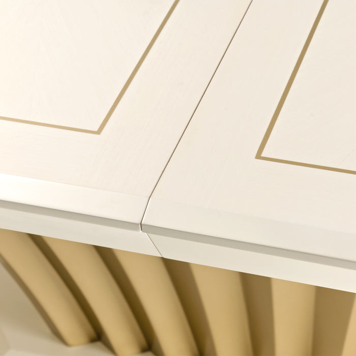 AICO Furniture - Fantosini 7 Piece Pedestal Dining Room Set in Creamy Pearl - 9091002-112-7SET - GreatFurnitureDeal