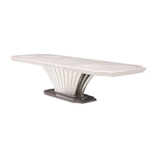 AICO Furniture - Fantosini Pedestal Dining Table - Silver Mist - 9091002-823 - GreatFurnitureDeal