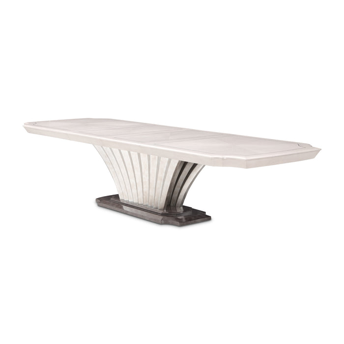 AICO Furniture - Fantosini Pedestal Dining Table - Silver Mist - 9091002-823 - GreatFurnitureDeal