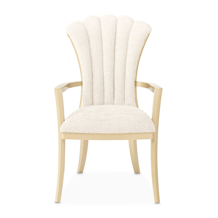 AICO Furniture - Fantosini 5 Piece Pedestal Dining Room Set in Creamy Pearl - 9091002-112-5SET