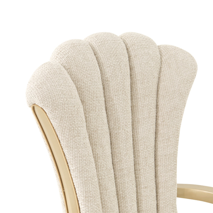 AICO Furniture - Fantosini Dining Arm Chair in Natural/Gold ( Set of 2) - 9091004-836 - GreatFurnitureDeal