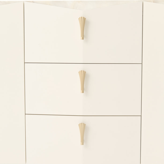 AICO Furniture - Fantosini Sideboard with Mirror in Creamy Pearl - 9091007-260-112 - GreatFurnitureDeal