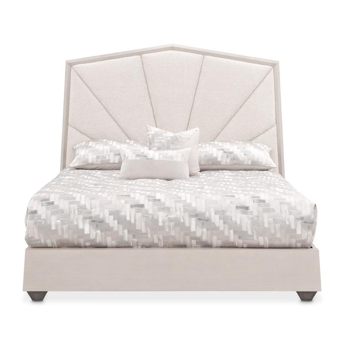 AICO Furniture - Fantosini Eastern King Panel Bed in Silver Mist - 9091014EK3-823