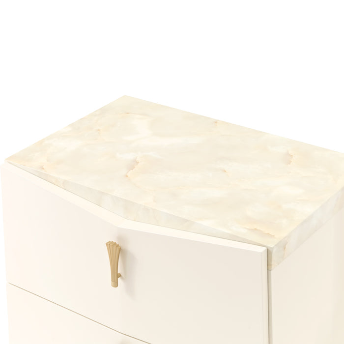 AICO Furniture - Fantosini Nightstand in Creamy Pearl - 9091040-112 - GreatFurnitureDeal