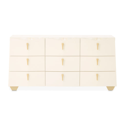 AICO Furniture - Fantosini Dresser with Wall Mirror in Creamy Pearl - 9091050SA-60-112 - GreatFurnitureDeal