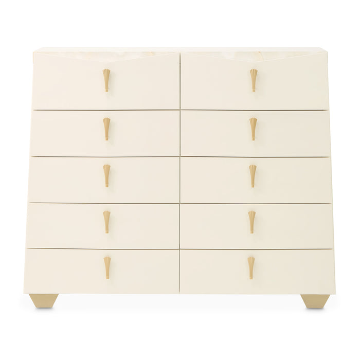 AICO Furniture - Fantosini 10-Drawer Chest in Creamy Pearl - 9091070SA-112 - GreatFurnitureDeal