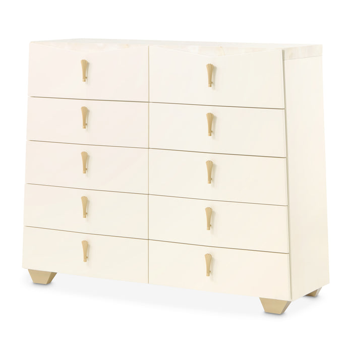 AICO Furniture - Fantosini 10-Drawer Chest in Creamy Pearl - 9091070SA-112 - GreatFurnitureDeal