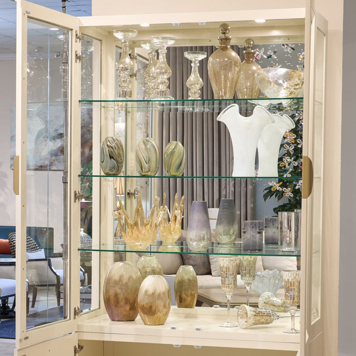 AICO Furniture - Fantosini 10 Piece Pedestal Dining Room Set in Creamy Pearl - 9091002-112-10SET