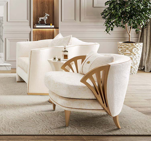 AICO Furniture - La Terrazza Accent Chair in Cappuccino/Light Champagne - 9092834-CPCNO-124 - GreatFurnitureDeal