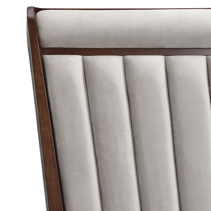 AICO Furniture - Houston Queen Channel Tufted Panel Bed in Walnut - 9095000QN3-416