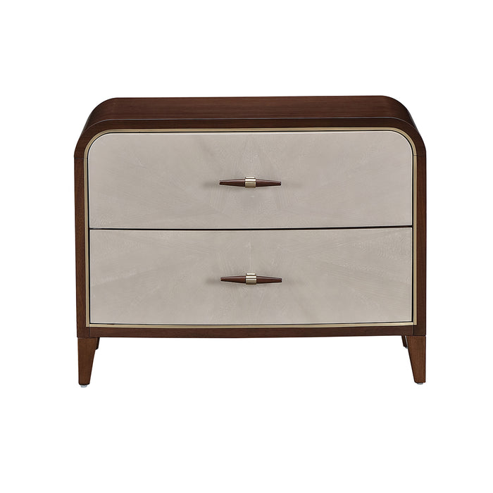 AICO Furniture - Houston 2-Drawer Nightstand - Walnut - 9095042-416 - GreatFurnitureDeal