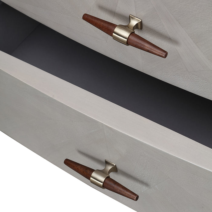 AICO Furniture - Houston 6 Piece King Channel Tufted Panel Bedroom Set in Porcini/Walnut - 9095000EK3-416-6SET