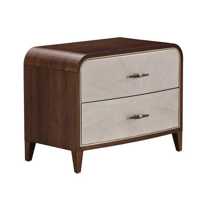 AICO Furniture - Houston 2-Drawer Nightstand - Walnut - 9095042-416 - GreatFurnitureDeal