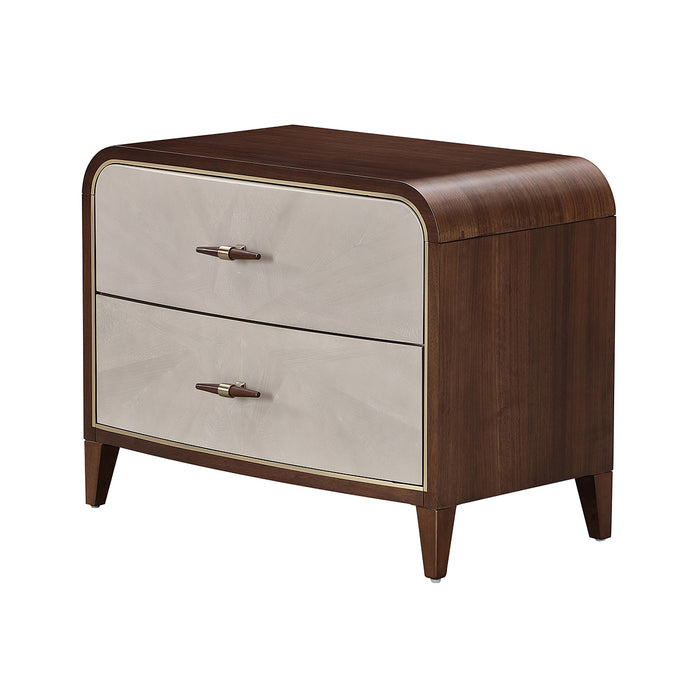 AICO Furniture - Houston 2-Drawer Nightstand - Walnut - 9095042-416 - GreatFurnitureDeal