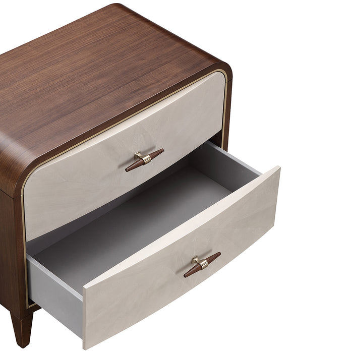 AICO Furniture - Houston 2-Drawer Nightstand - Walnut - 9095042-416 - GreatFurnitureDeal