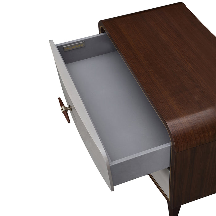 AICO Furniture - Houston 2-Drawer Nightstand - Walnut - 9095042-416 - GreatFurnitureDeal