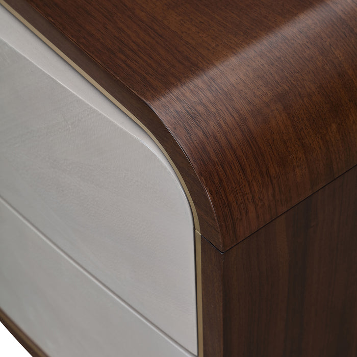 AICO Furniture - Houston 2-Drawer Nightstand - Walnut - 9095042-416 - GreatFurnitureDeal