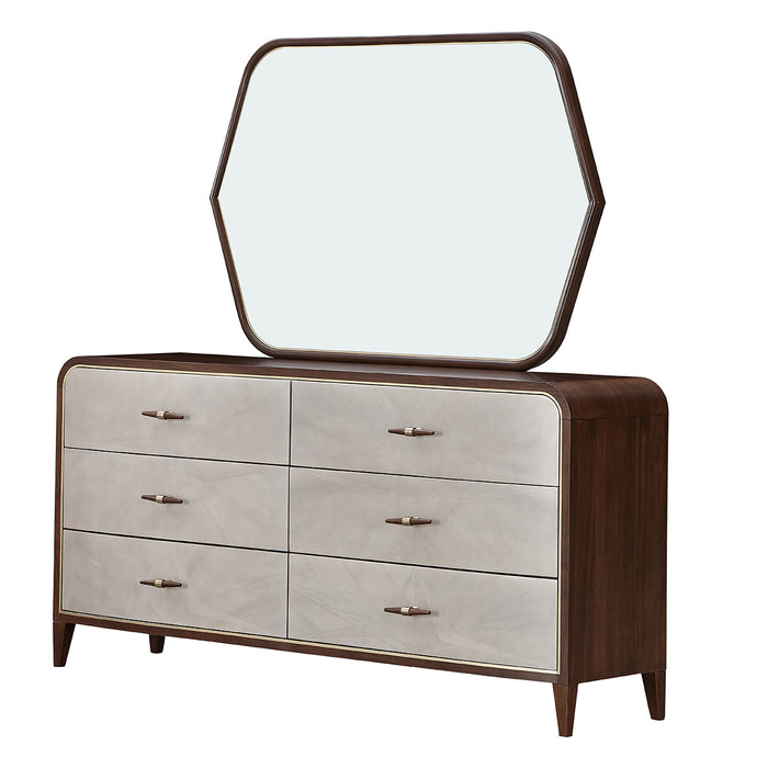 AICO Furniture - Houston Wall Mirror - Walnut - 9095260-416 - GreatFurnitureDeal