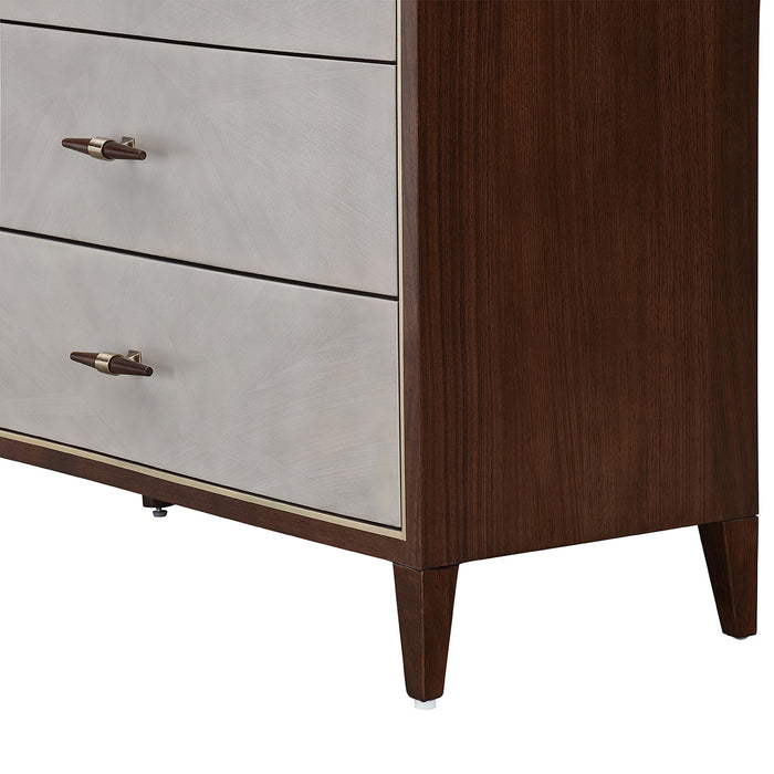 AICO Furniture - Houston Dresser with Mirror - Walnut - 9095050SA-260-416 - GreatFurnitureDeal