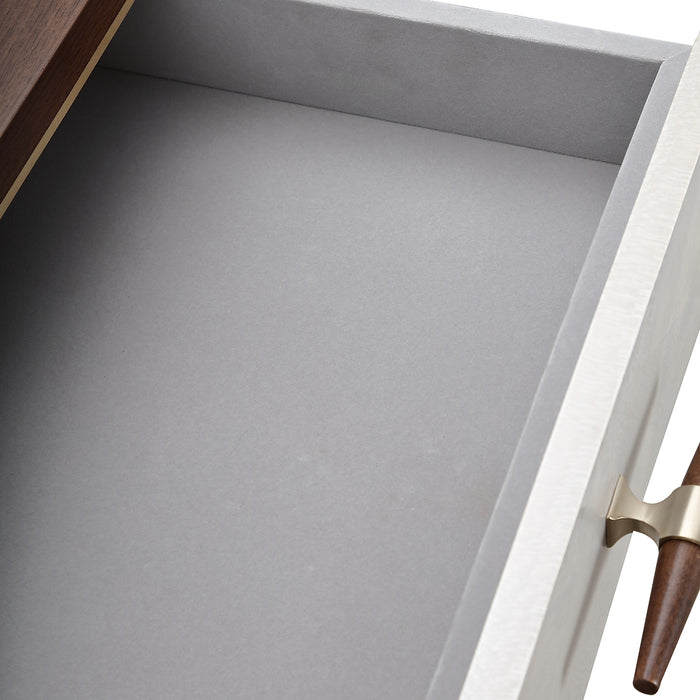 AICO Furniture - Houston Vanity Desk with Mirror - Walnut - 9095058VAN2-416 - GreatFurnitureDeal