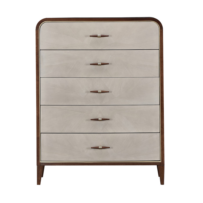 AICO Furniture - Houston 5-Drawer Chest - Walnut - 9095070SA-416 - GreatFurnitureDeal