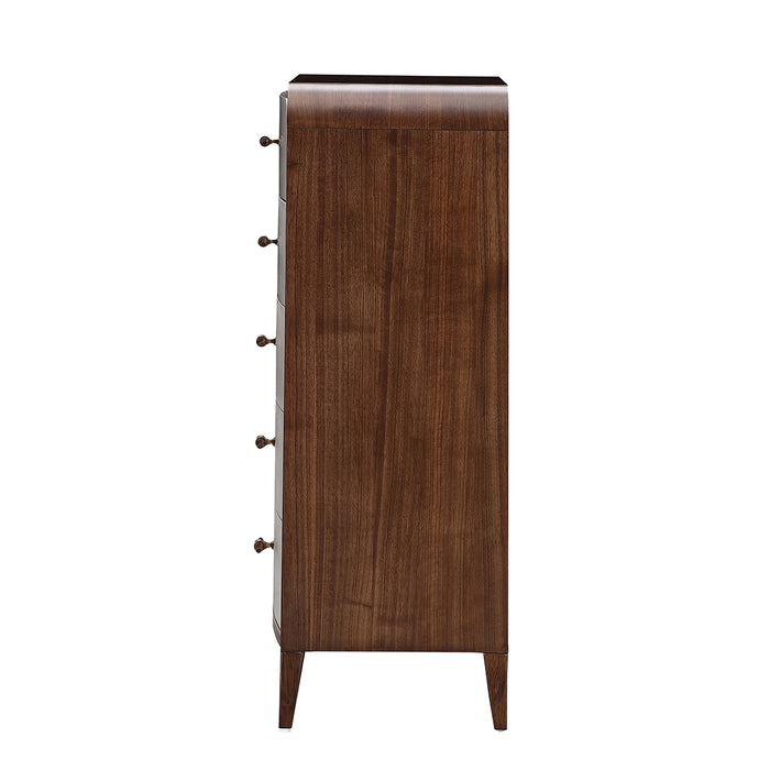 AICO Furniture - Houston 5-Drawer Chest - Walnut - 9095070SA-416 - GreatFurnitureDeal