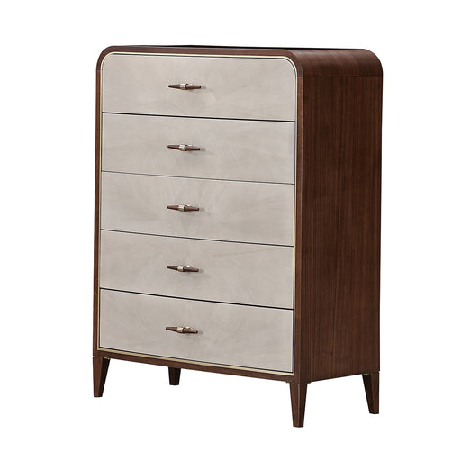 AICO Furniture - Houston 5-Drawer Chest - Walnut - 9095070SA-416 - GreatFurnitureDeal