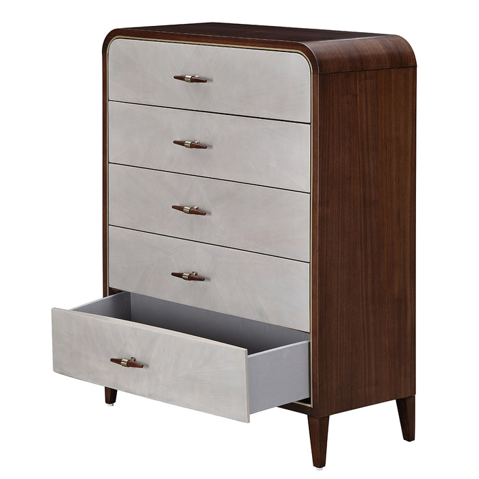AICO Furniture - Houston 5-Drawer Chest - Walnut - 9095070SA-416 - GreatFurnitureDeal