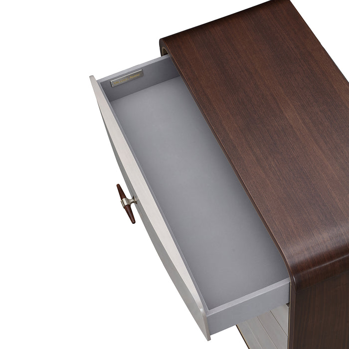 AICO Furniture - Houston 5-Drawer Chest - Walnut - 9095070SA-416 - GreatFurnitureDeal