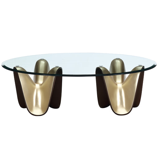 AICO Furniture - Houston Cocktail Table - Brushed Gold - 9095201-816 - GreatFurnitureDeal