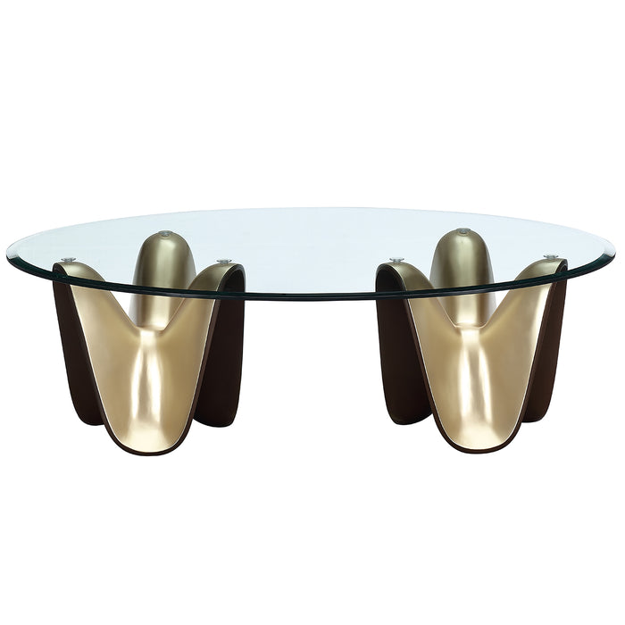 AICO Furniture - Houston Cocktail Table - Brushed Gold - 9095201-816 - GreatFurnitureDeal