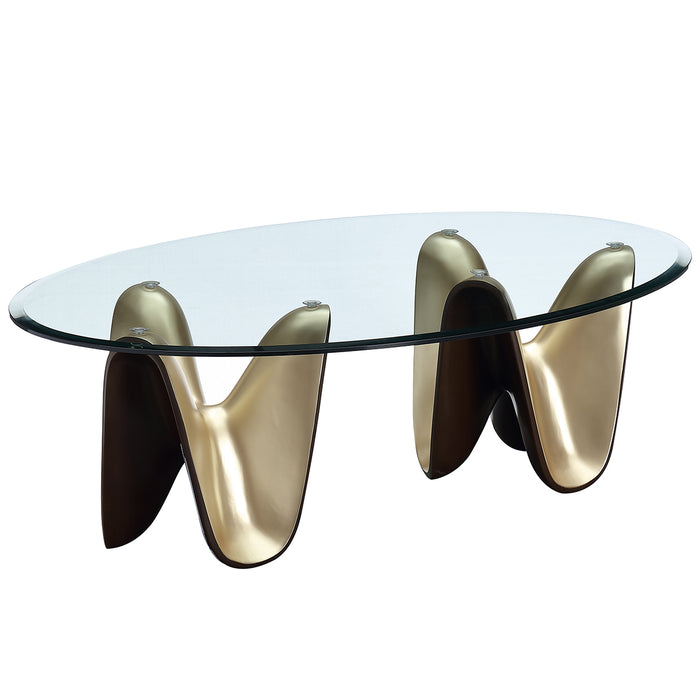AICO Furniture - Houston Cocktail Table - Brushed Gold - 9095201-816 - GreatFurnitureDeal