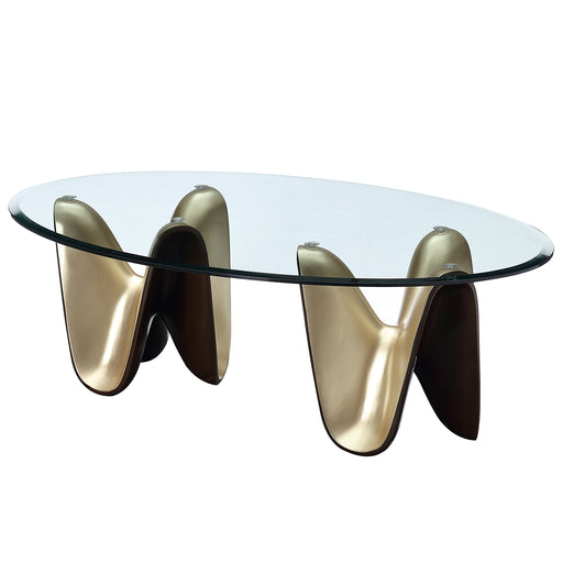 AICO Furniture - Houston Cocktail Table - Brushed Gold - 9095201-816 - GreatFurnitureDeal