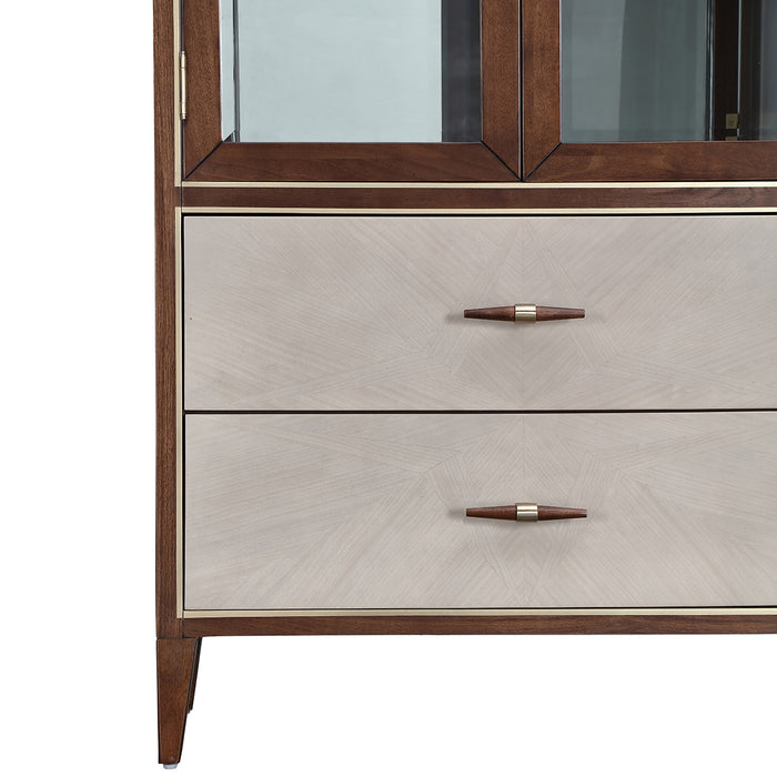 AICO Furniture - Houston Display Cabinet - Walnut - 9095209-416 - GreatFurnitureDeal