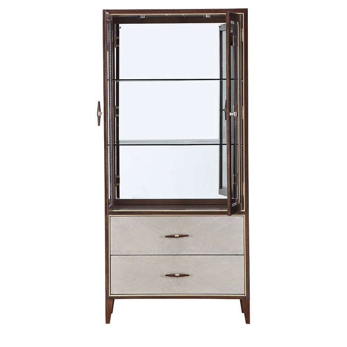 AICO Furniture - Houston Display Cabinet - Walnut - 9095209-416 - GreatFurnitureDeal
