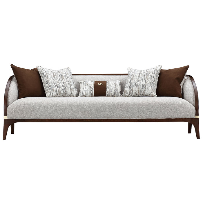 AICO Furniture - Houston 2 Piece Sofa Set - Pebble/Walnut - 9095815-25-PBL-416 - GreatFurnitureDeal
