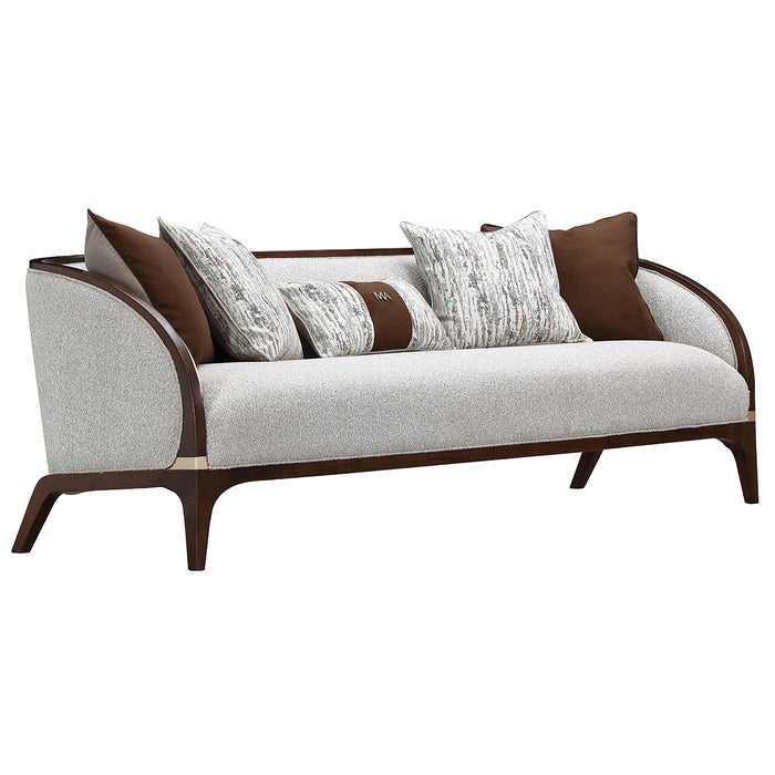 AICO Furniture - Houston Sofa - Pebble/Walnut - 9095815-PBL-416 - GreatFurnitureDeal