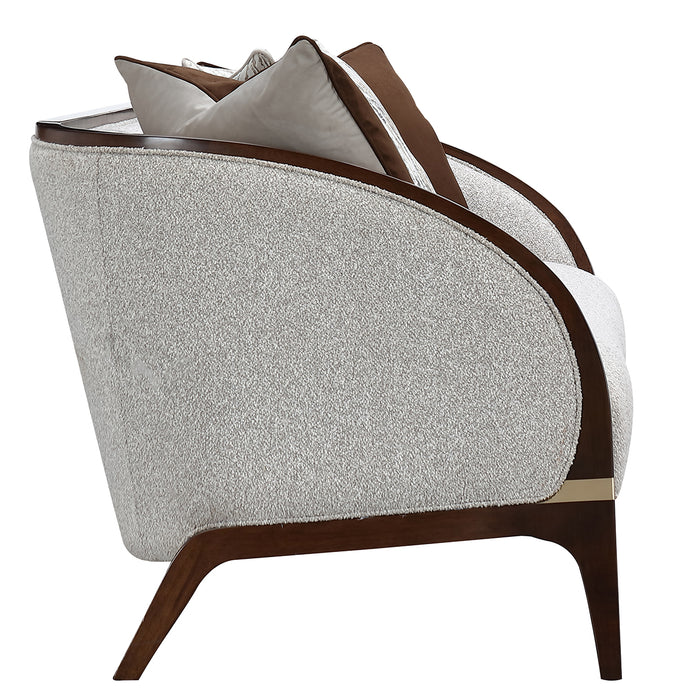 AICO Furniture - Houston 2 Piece Sofa Set - Pebble/Walnut - 9095815-25-PBL-416 - GreatFurnitureDeal