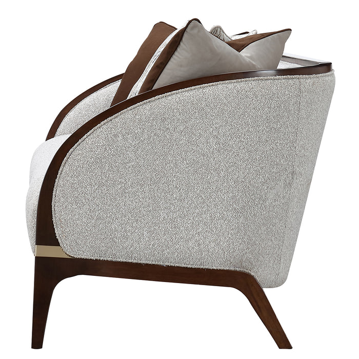 AICO Furniture - Houston 3 Piece Living Room Set - Pebble/Walnut - 9095815-25-35-PBL-416 - GreatFurnitureDeal