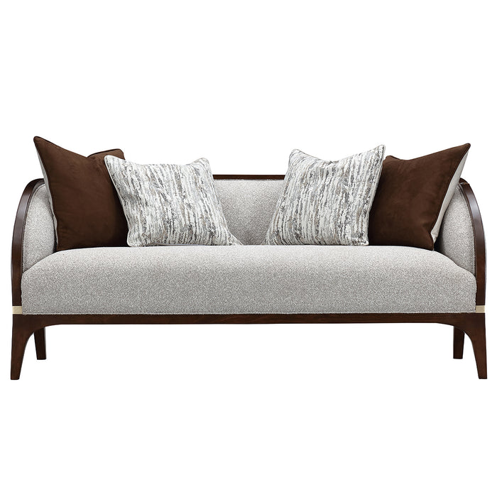 AICO Furniture - Houston 2 Piece Sofa Set - Pebble/Walnut - 9095815-25-PBL-416 - GreatFurnitureDeal