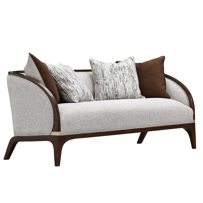AICO Furniture - Houston 2 Piece Sofa Set - Pebble/Walnut - 9095815-25-PBL-416 - GreatFurnitureDeal