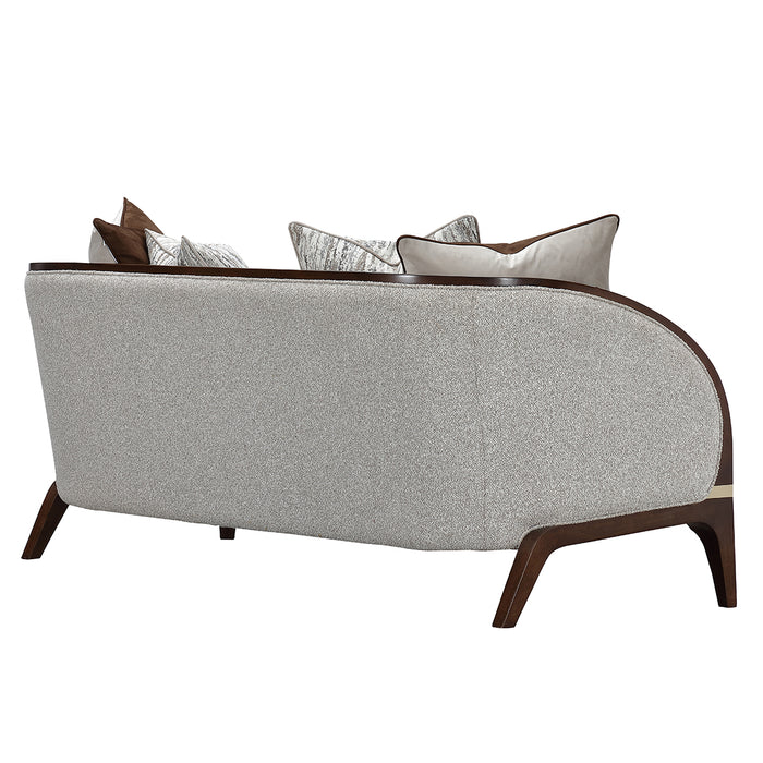 AICO Furniture - Houston 3 Piece Living Room Set - Pebble/Walnut - 9095815-25-35-PBL-416 - GreatFurnitureDeal