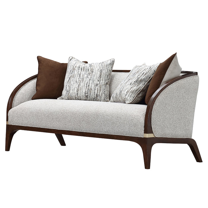AICO Furniture - Houston Loveseat - Pebble/Walnut - 9095825-PBL-416 - GreatFurnitureDeal