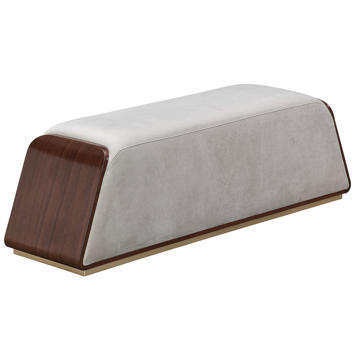 AICO Furniture - Houston Accent Bench - Porcini/Walnut - 9095904-416 - GreatFurnitureDeal