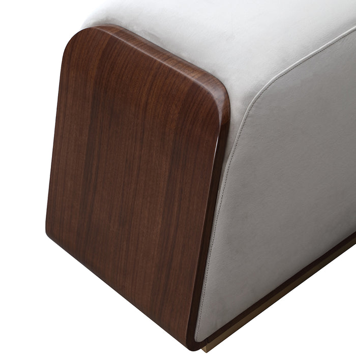 AICO Furniture - Houston Accent Bench - Porcini/Walnut - 9095904-416 - GreatFurnitureDeal