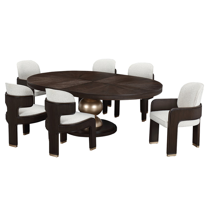AICO Furniture - West Kensington Oval Dining Table in Medium Espresso - 9096000-417 - GreatFurnitureDeal