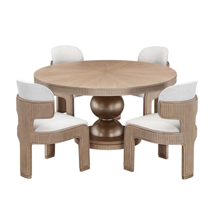 AICO Furniture - West Kensington Round Dining Table in Sea Salt Caramel - 9096001-147 - GreatFurnitureDeal
